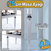 Elips Masa Dresuar Ayağı 75 cm Plastik Gümüş Gri Ayak Mutfak Yemek Masası Mobilya Ayakları Gümüş thumbnail 1
