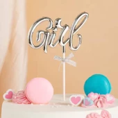 Pasta Üstü Çubuklu Girl Krom Gümüş 17 cm - 1
