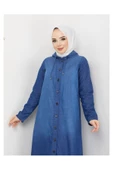 Denim Kapşonlu Kap- Denin Pardesü - 1