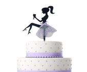 Pasta Üstü Bride Etekli Model Mor Tüllü 16 cm - 1