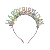 Plastik Happy Bırthday Simli Taç Gözlük Renkli 2 li Set - 4
