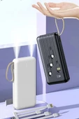 20.000 mAh, Dijital Göstergeli,Çoklu Uç, Lightning, Type C, Micro USB, USB Kablolu Taşınabilir Powerbank - 8