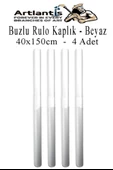 Buzlu Rulo Şeffaf Beyaz Kaplık 4 Adet 40x150 cm Defter Kitap Kaplığı Okul Öğrenci Rulo Kaplık - 1