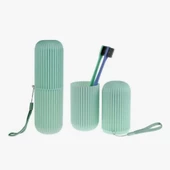 Petinka Seyahat Tipi Diş Fırçası Gözlük Makyaj Fırçası Silindir Saklama Kutusu İpli - 5