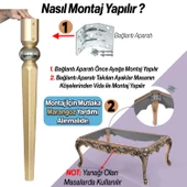 Elips Masa Dresuar Ayağı 75 cm Plastik Gold Altın Ayak Mutfak Yemek Masası Mobilya Ayakları Gold thumbnail 5