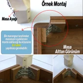 Elips Masa Dresuar Ayağı 75 cm Plastik Gold Altın Ayak Mutfak Yemek Masası Mobilya Ayakları Gold thumbnail 4