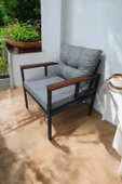 Pielize Demonte Metal Tekli Bahçe Mobilyası, Gri 60x60 Cm - 1
