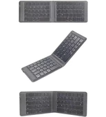 Omix Mixtab Pro 10.1" Uyumlu Kablosuz Bluetooth Şarjlı Katlanır Klavye thumbnail 1