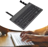 Apple iPad 9. Nesil 10.2" Uyumlu Kablosuz Bluetooth Şarjlı Kendinden Standlı Katlanır Klavye thumbnail 3