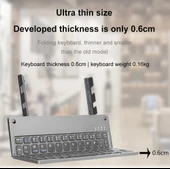 Apple iPad 9. Nesil 10.2" Uyumlu Kablosuz Bluetooth Şarjlı Kendinden Standlı Katlanır Klavye thumbnail 7