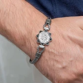 Kelimei Tevhid Hat Yazılı 925 Ayar Gümüş Erkek Bileklik thumbnail 2