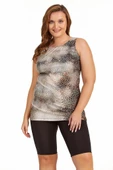 Argento 0755-9011 Leopar Kısa Kollu Tankini - 1