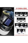 P-300w 10modlu Güneş Enerjili Solar Aydınlatma Kamp Çadır Lambası Ampül Led Şarjlı Işıldak El Feneri - 2
