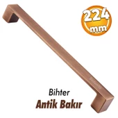 Bihter (224 mm - 22.4 cm) Eskitme Antik Bakır Metal Mobilya Mutfak Dolabı Dolap Kulpu Kulbu Kulpları - 1