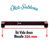 Bihter (224 mm - 22.4 cm) Eskitme Antik Bakır Metal Mobilya Mutfak Dolabı Dolap Kulpu Kulbu Kulpları - 2