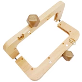 Angel Çanta Aksesuar 20 cm Açık Renk Ahşap Burs Kehribar Kahve Renk Toplu - 3