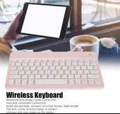 Hegitech X30 10.1" Uyumlu Kablosuz Bluetooth Şarj Edlebilir Türkçe Q Klavye - Pembe - 2