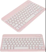 Hegitech X30 10.1" Uyumlu Kablosuz Bluetooth Şarj Edlebilir Türkçe Q Klavye - Pembe - 6