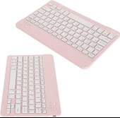 Hegitech X30 10.1" Uyumlu Kablosuz Bluetooth Şarj Edlebilir Türkçe Q Klavye - Pembe - 7