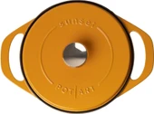 POT ART Fonksiyonel Kapaklı Sarı Derin Döküm Tencere 24 cm - 4