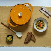 POT ART Fonksiyonel Kapaklı Sarı Derin Döküm Tencere 24 cm - 1