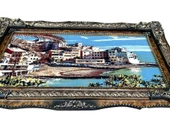 Riviera'da Bir Gün Adlı İran Tebriz Halı Tablo 123x73cm - Duvar Halı Kilim Tablo - 5