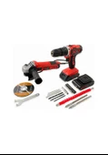 Klpro KLEco KETM1875 18V/1.5 AH Çift Akülü Darbeli Matkap + 750W Avuç Taşlama + 23 Parça Aksesuar Set - 2