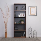 Modern 5 Raflı Kitaplık-Koyu Ceviz (Oslo Ceviz) 64x182x26 cm - 2