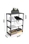 Metal Çok Amaçlı Raf Ayakkabılık Kitaplık Çiçeklik 4 Katlı Organizer - 4