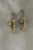 İç İçe Geçen Tasarım Sallantılı Küpe - 4