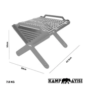 Kamp Ayısı® X-Mangal™: Çelik Mangal Katlanabilir Izgara Çantalı, Taşınabilir, Dayanıklı, Hızlı Kurulum - 3