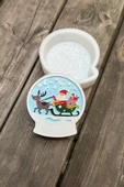 2D Kar Küresi Noel Baba Desenli Silikon Mum Kalıbı - 1
