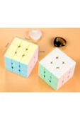 2 adet Speed Cupe Küp Zeka Küpü 3x3 Hız Küpü,Fidget Oyuncak Seyahat Zeka Oyunu Canlı ve Pastel - 5
