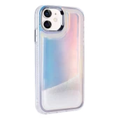 iPhone 11 Kılıf Airbagli Renkli Arka Yüzey Boncuk Tasarımlı Kumul Kapak - 5