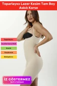 İz Göstermeyen 2 Beden İncelten Kaymaz Silikon Toparlayıcı Lazer Kesim Tam Boy Askılı Korse - 1