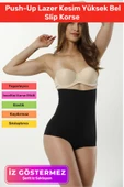 İz Göstermeyen Toparlayıcı Şekillendirici Sıkılaştırıcı Push-Up Lazer Kesim Yüksek Bel Slip Korse - 1