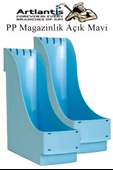 Plastik Magazinlik Açık Mavi 2 Adet Plastik Kutu Klasörü Magazinlik A4 Dosya ve Masa Düzenleyici Sınıf Ev Ofis - 1