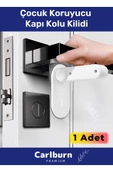 Özel Üretim 180 Derece Dönebilen Düğmeli Bebek Çocuk Koruyucu Kapı Kolu Kilidi - 1 Adet - 1