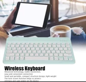 Apple iPad Air - iPad 5 9.7" Uyumlu Kablosuz Bluetooth Şarj Edlebilir Türkçe Q Klavye - Yeşil - 2