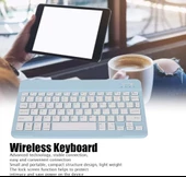 Apple iPad Pro 4. Nesil 12.9" Uyumlu Kablosuz Bluetooth Şarjlı Türkçe Q Klavye Mouse Seti - Mavi thumbnail 8