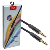 POWERMASTER PM-3773 3.5 MM ERKEK/ERKEK SİYAH STEREO AUX 1.1 METRE KUTULU KABLO - 1