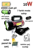10w Uzun Menzilli Solar Panelli Powerbank Usb Çıkış S.o.s Lu Ultra Güçlü Ledli Şarjlı Feneri - 4