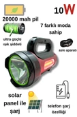 10w Uzun Menzilli Solar Panelli Powerbank Usb Çıkış S.o.s Lu Ultra Güçlü Ledli Şarjlı Feneri - 3