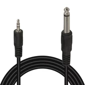 Powermaster 6.3 Mm Gitar to 3.5 Mm Stereo Ara Kablo 1.4 Metre 6.3 mm Dişi Girişi 3.5mm Erkek Girişe Çevirme Kablosu - 1