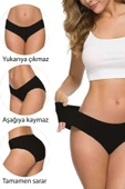 2 Adet Kadın Dikişsiz Lazer Kesim Esnek İz yapmayan Külot S1 - 5