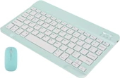 Welio Wpad Aura 10.1" Uyumlu Kablosuz Bluetooth Şarjlı Türkçe Q Klavye Mouse Seti - Yeşil - 3