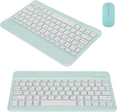 NPO RS407 8" Uyumlu Kablosuz Bluetooth Şarjlı Türkçe Q Klavye Mouse Seti - Yeşil thumbnail 7