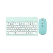 Hegitech Doogee T10E 10.1" Uyumlu Kablosuz Bluetooth Şarjlı Türkçe Q Klavye Mouse Seti - Yeşil - 1