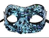 Mavi Renk Payetli Pullu Parti Maskesi Balo Venedik thumbnail 2