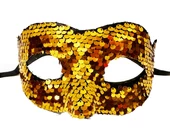 Altın Renk Payetli Pullu Parti Maskesi Balo Venedik thumbnail 2
